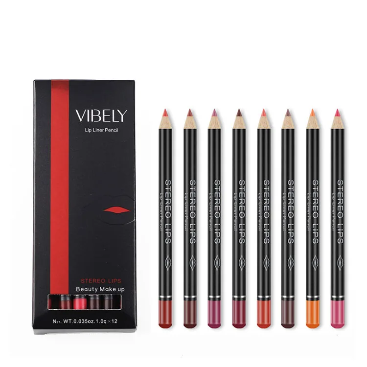 

VIBELY 12 colors High Quality Long lasting Natural Matte Lip Liner Pencil Set