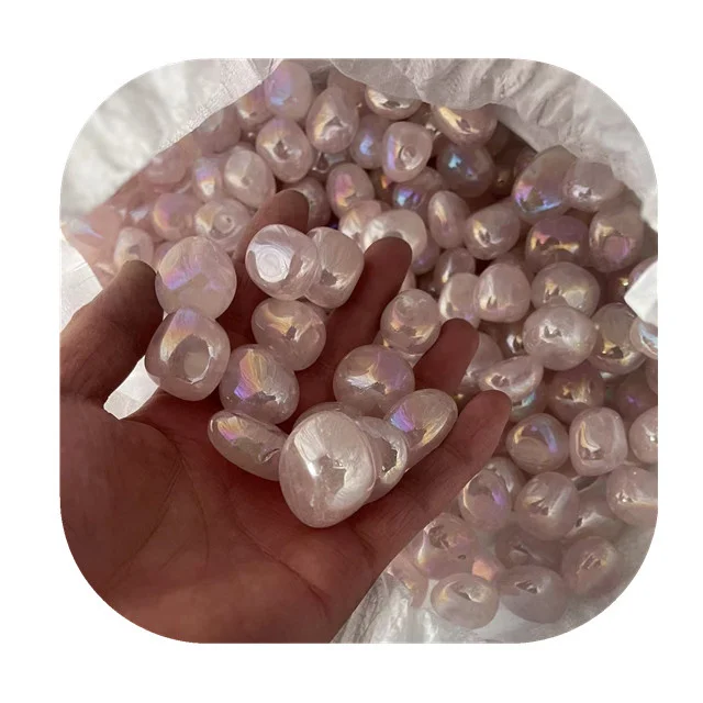 

New arrivals 15-20mm semi-precious stone natur angel aura pink rose quartz crystal tumbled stones for gift