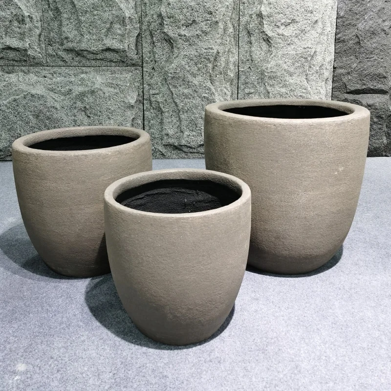 

Nordic Style Garden Planter Pot Fiberglass Flowerpots Vase for Garden Hotel Courtyard Villa, Customized color