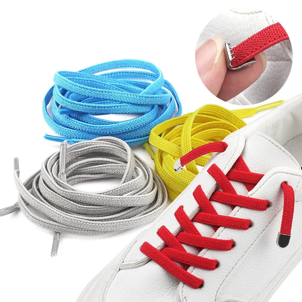 

New arrival push button personality all-match children adult men and women black and white non-tied elastic shoelaces, 18 colors