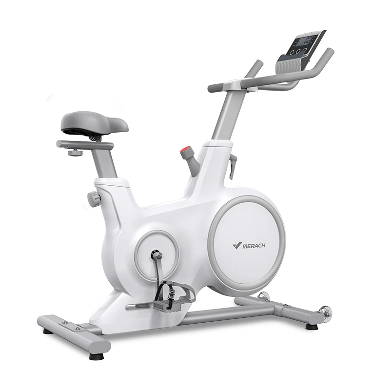 

factory spinning indoor exercise fit spin bike cycle exercise machine MERACH customizable home spin bike with monitor, White