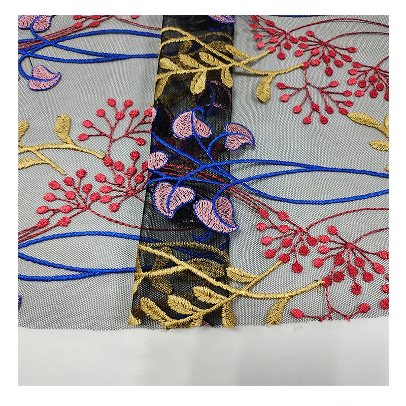 

New beautiful high quality embroidery lace best embroidery fabric embroidery tulle fabric for nigeria women dresses, Accept customized color