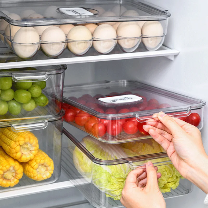 

Refrigerator Egg Storage Containers PET Airtight Food Storage Box, Clear