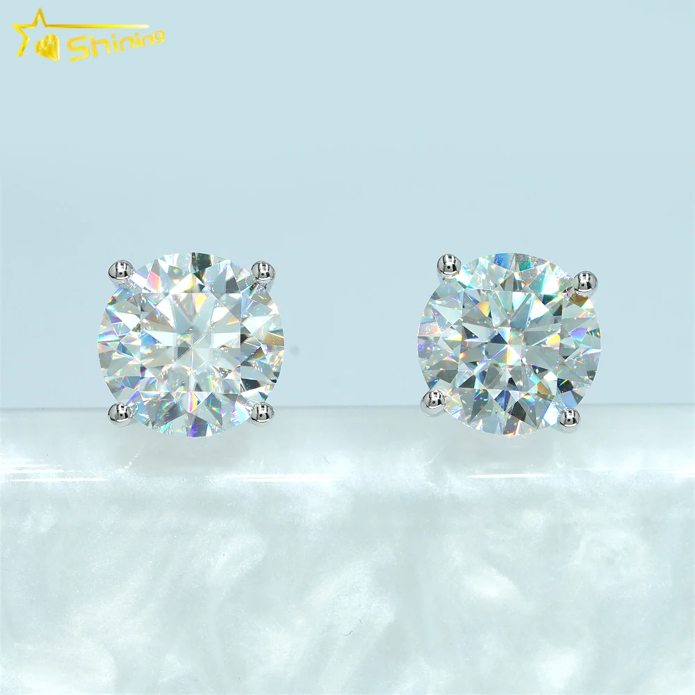 

Wholesale factory price earrings classic vvs moissanite diamond 10k 14k real solid gold jewelry moissanite stud earring