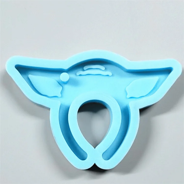 

Y3054 DIY baby yoda headband silicone keychain mold, Blue