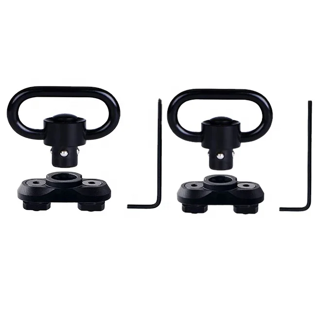 

2 Pack Quick Detach/Release 1.25" Push Button MLOK QD Sling Mount Sling Swivels