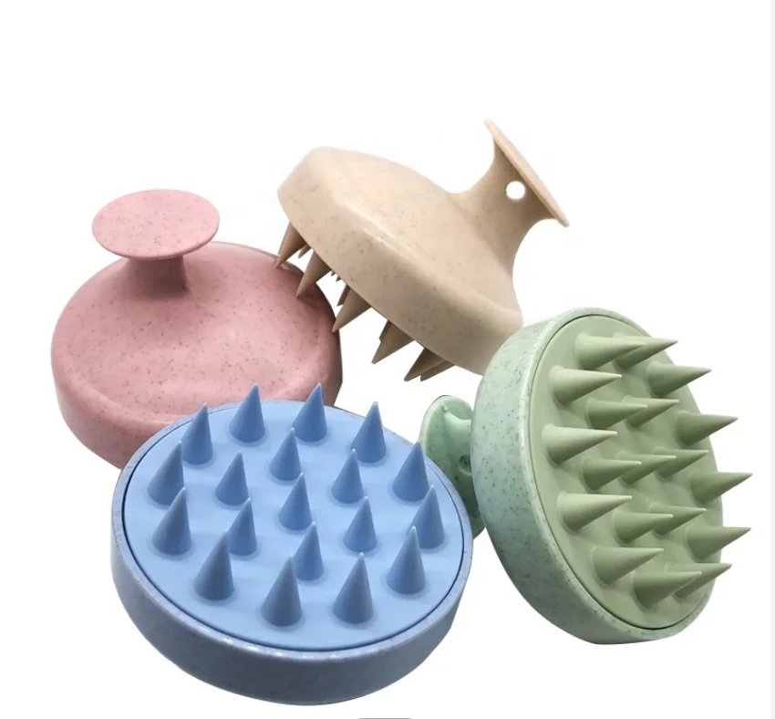 Straw Material Head Scrubber Dandruff Brush Head Massager Scalp Hair Massage Brush Shampoo Brush