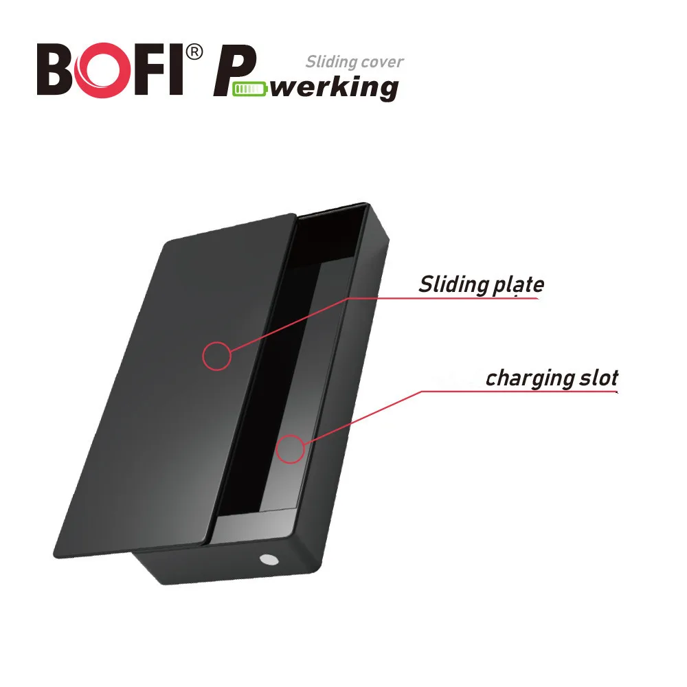 World first sliding cover 1000mah power bank charging box BOFI Powerking