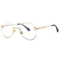 

Fashion New Style Frameless Round Sunglasses Clear Transparent Color Sunglasses
