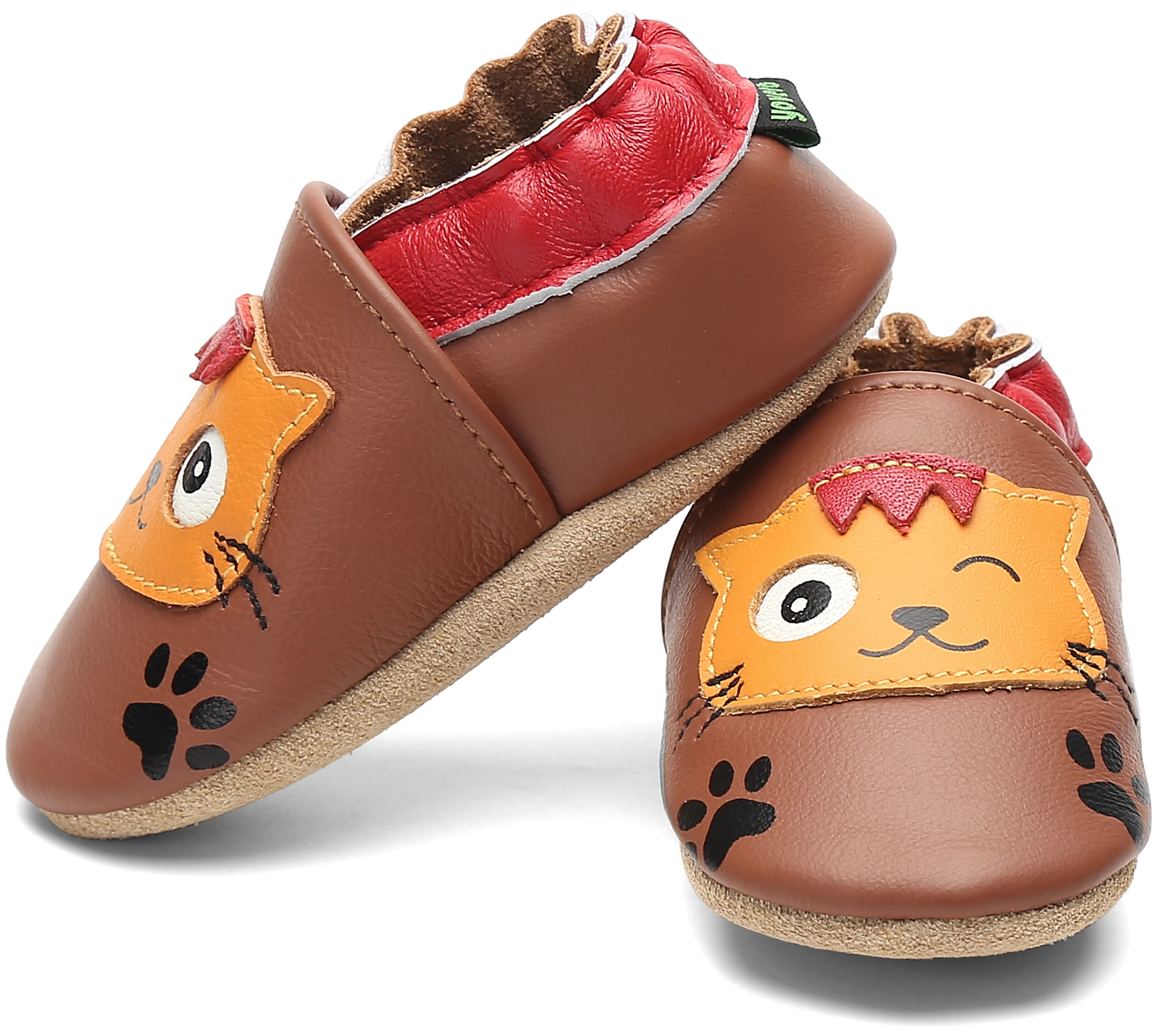 

Genuine Leather Classic Baby Toddler Leather Shoes First Walking Shoes, Brown