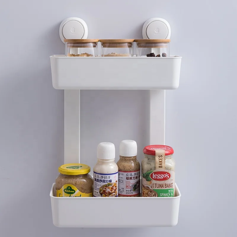 

TAILI Double Layer Oil-proof Waterproof Eco-Friendly Wall Mount Spice Rack Kitchen Storage Shelve for Organizing (AW635)