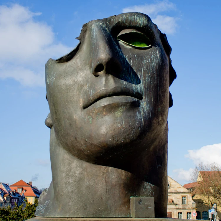 Creative Design Big Head Statue Our Ego Our Burden Sculpture Bronze