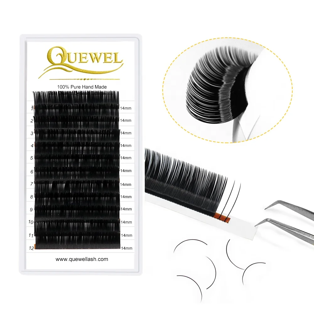 

Quewel Individual Eyelash Extension Soft Korea PBT 03 Eyelash Extension Private Label Eyelash Extension, Natural black