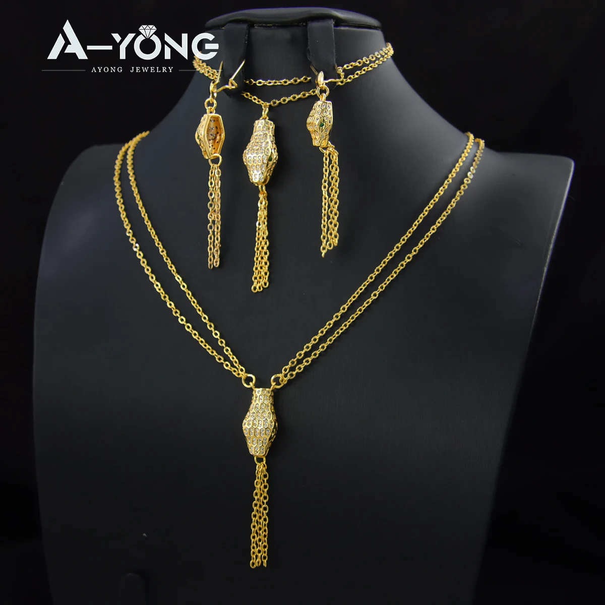 

Latest Design Brass 18k Gold Plated Jewelry Set Panther Jewelry Sets for Women