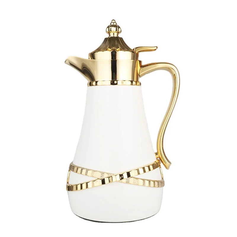 

0.7L ARABIC STYLE COFFEE POT SET NEW PAINTING COLOR VACUUM FLASK WITH DECORATION, All gold, all silver, silver with gold