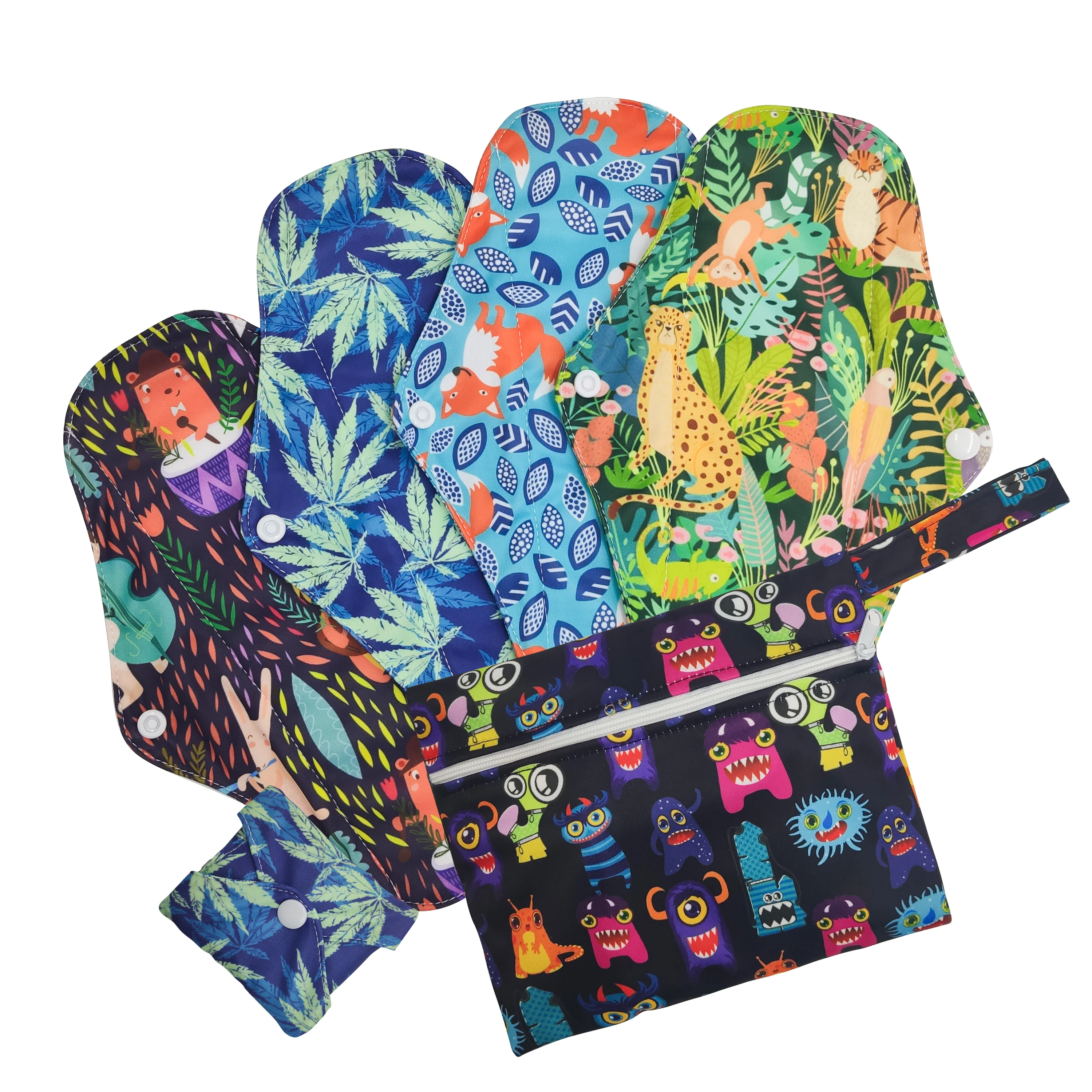 

Cheapest Factory Price High Quality Sanitary M Size Bamboo Charcoal Washable Pads