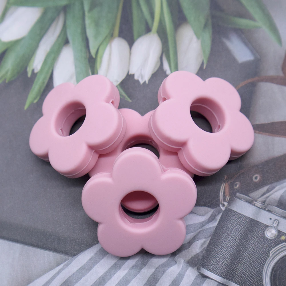 
BPA free flower baby silicone bead sets for pacifier silicone beads 