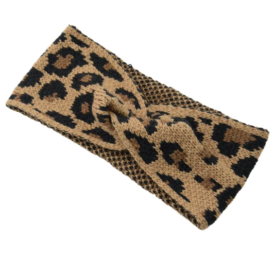 

Hot Sale Wool Yarn Warm Hair Band Ladies Makeup Knot Headband, Leopard - bow,leopard - cross