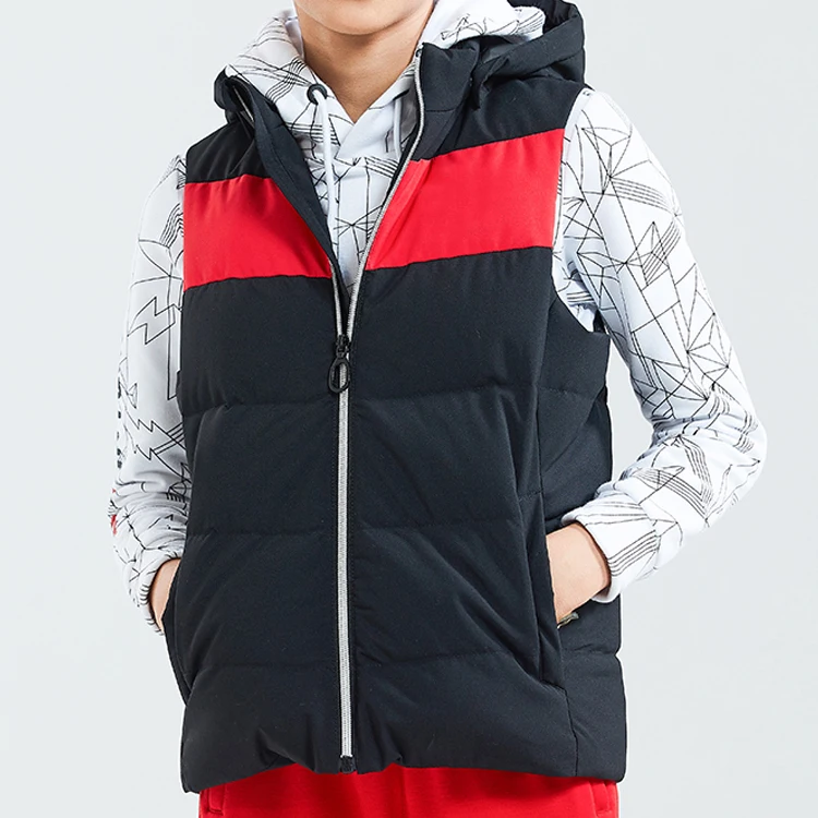 
fast delivery wholesale factory price high quality detachable hood black down vest 