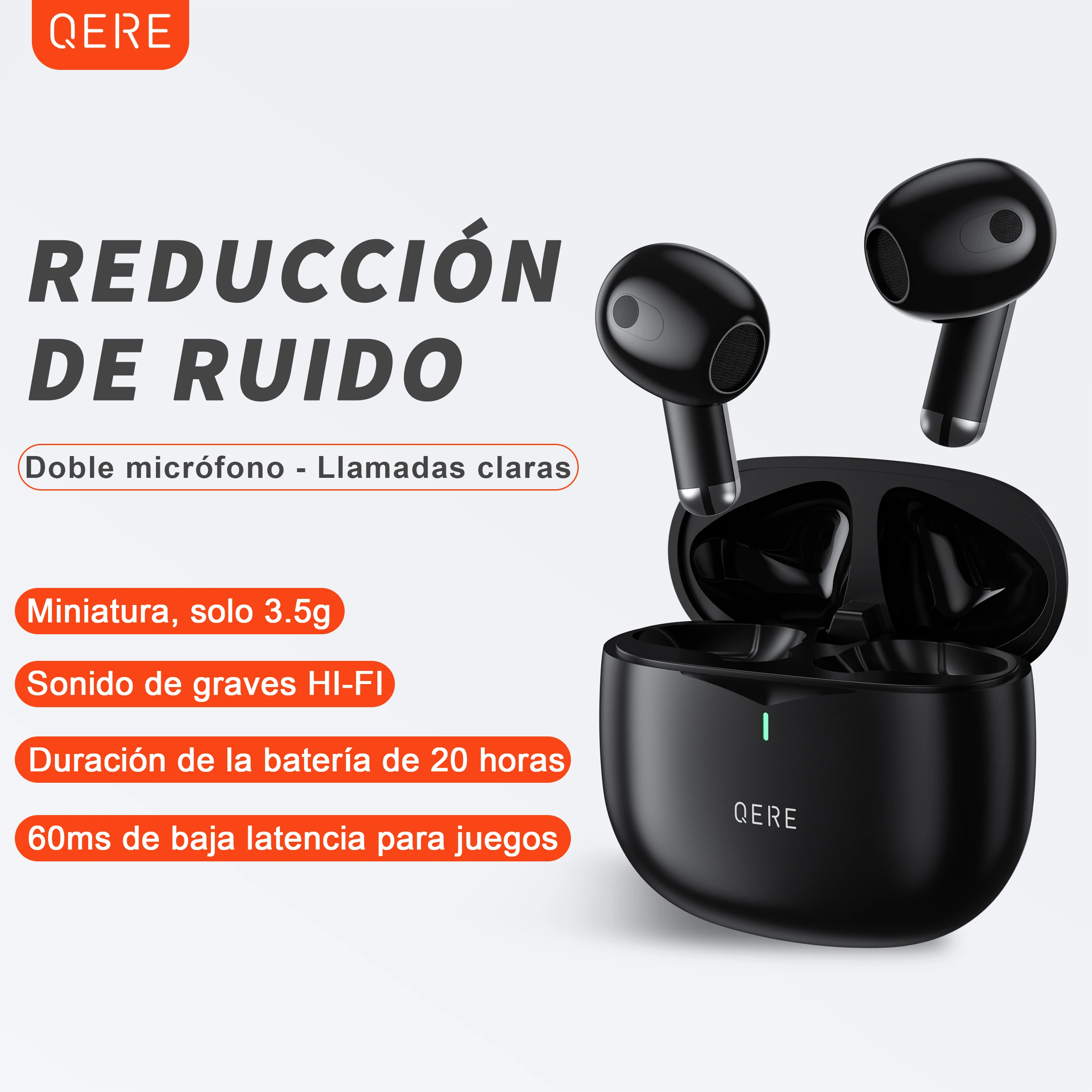 

Ship From Spain QERE Noise Reduction Blue In Ear TWS Headset Gaming Tooth Earbuds Wireless Earphone Headphones