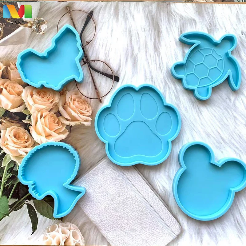 

L203DIY Amazon is hot shiny resin silicone black girl turtle bear's paw Africa shape coaster mold tray mold