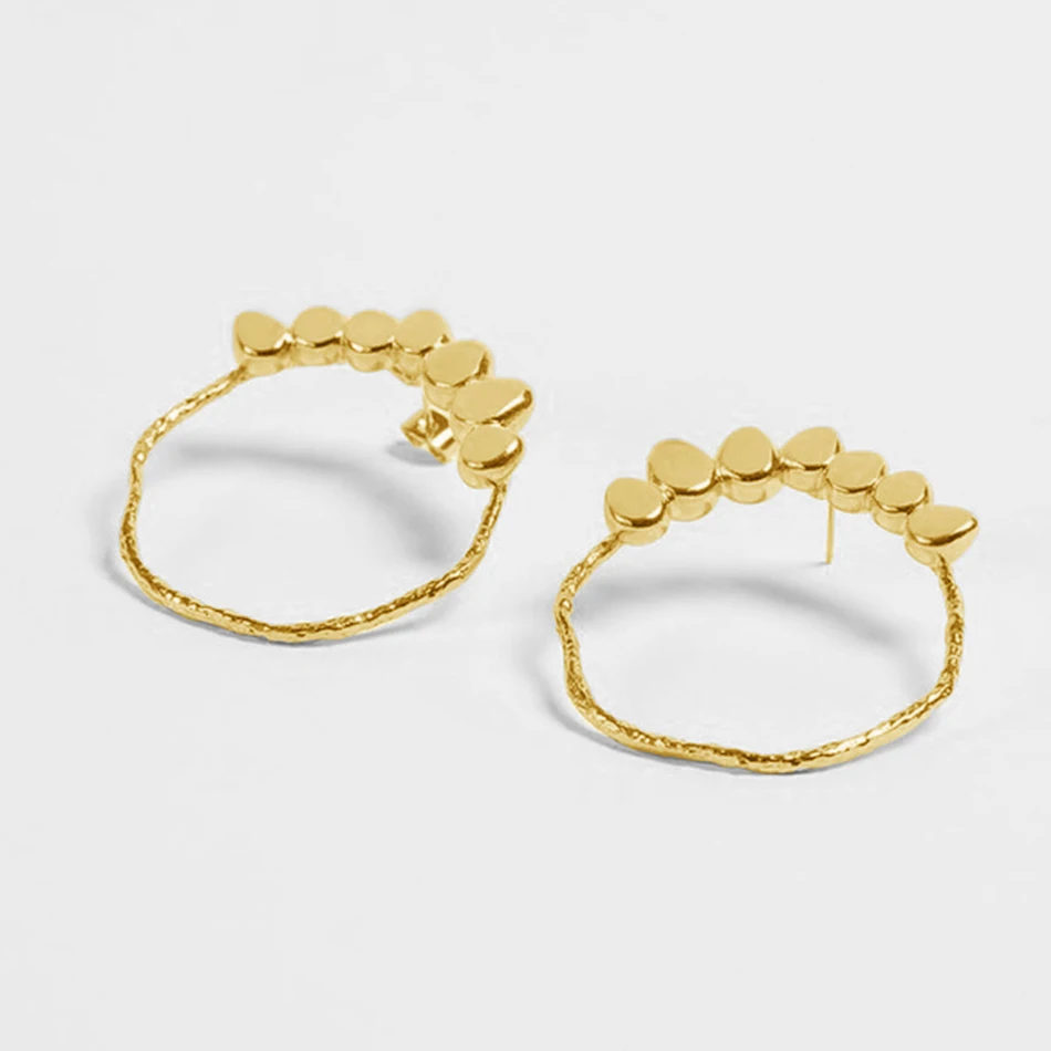 

high quality 18k gold plated cone earrings luxury 925 sterling silver big circle stud earrings for women party jewelry