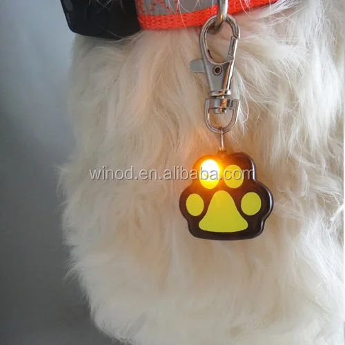 

Pet Colorful Safety LED Round Dog pendant, Night Light Flashing Dog Cat Clip on Necklace Collar pendant, Red/blue/purple /black or customed