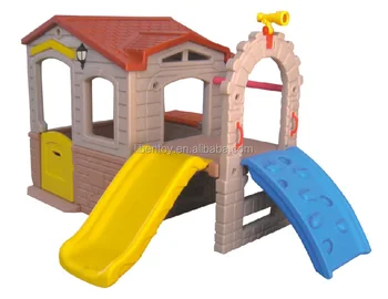 wooden playhouse with slide sale