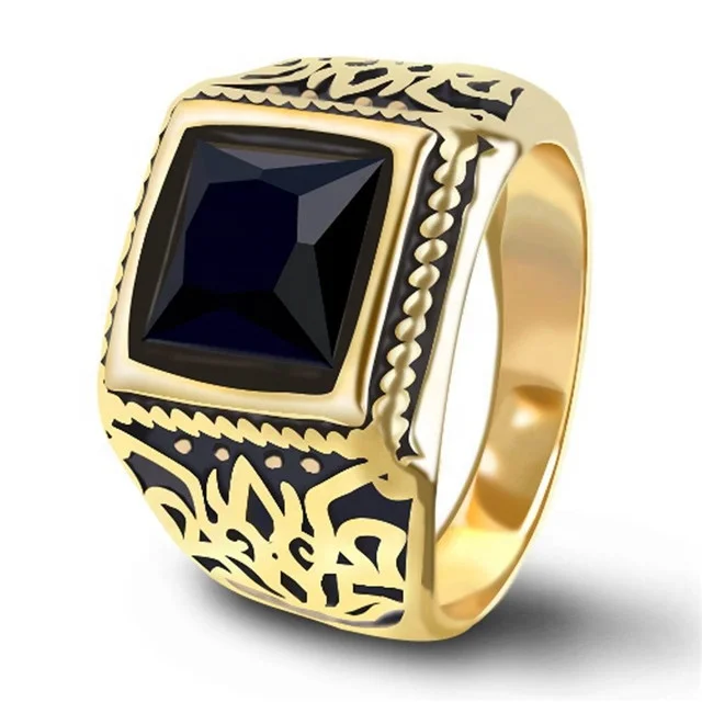 

Wholesale Cheap Jewelry Stainless Steel 316 Men Gemstone Ring Online Sale