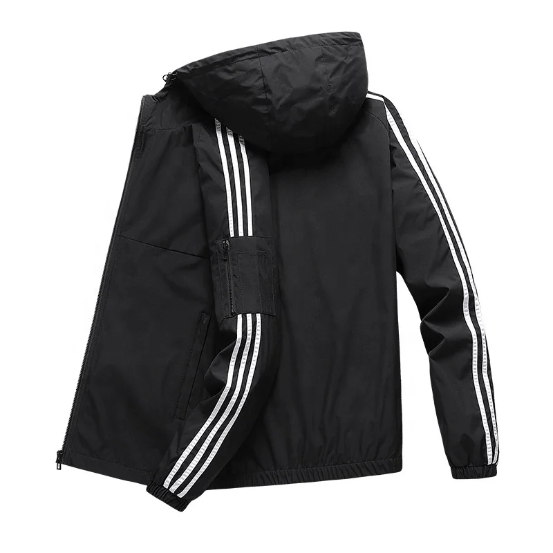 

Striped Jacket 2020 Men Male Sport Outdoor Jacket, Black /army green/beige