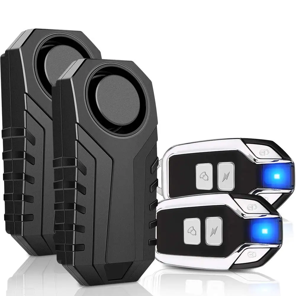 

Remote Control Included 7 Level Sensitivity Wireless Bicycle Motorcycle Alarm 113dB Super Loud Sound