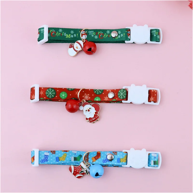 

Hot sale Amazon Pet collar Christmas accessories Ornaments Bells Pendant Cat dog necklace Anti-suffocation