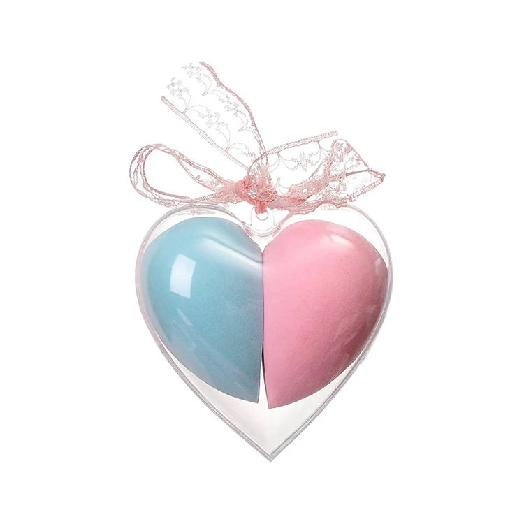 

Personalized Love Heart Shape Beauty Egg Puff Wet And Dry Face Wash Makeup Hydrophilic Non-latex Sponge Puff Holiday Gift, Colorful