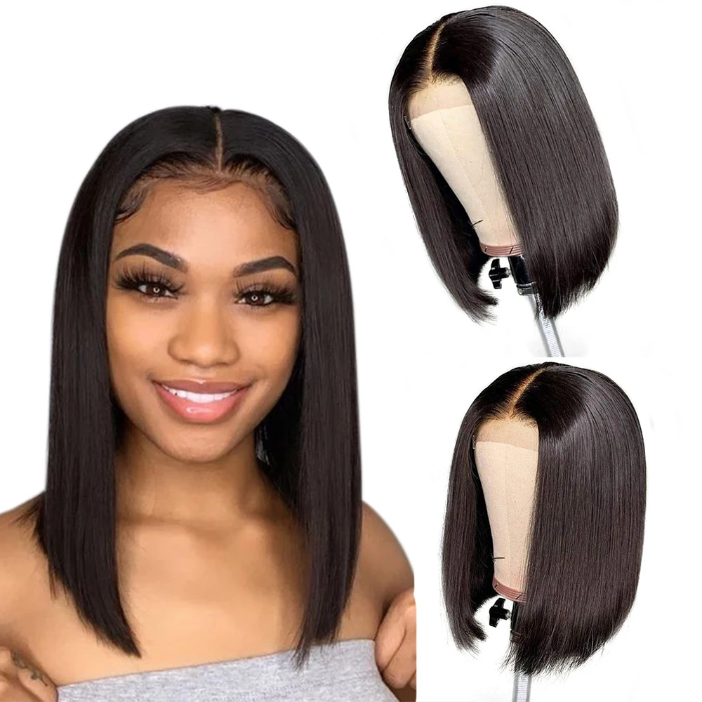 

No Chemical unprocessed single donor thicker full ends factory direct supplier wig bob straight hd lace wig Brazilian hair wigs