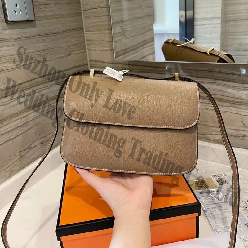 

High Quality Genuine Leather Ladies Flap Saddle Cross body One Shoulder Bags Letters all over Lady Clutch Brown Handbag Woman