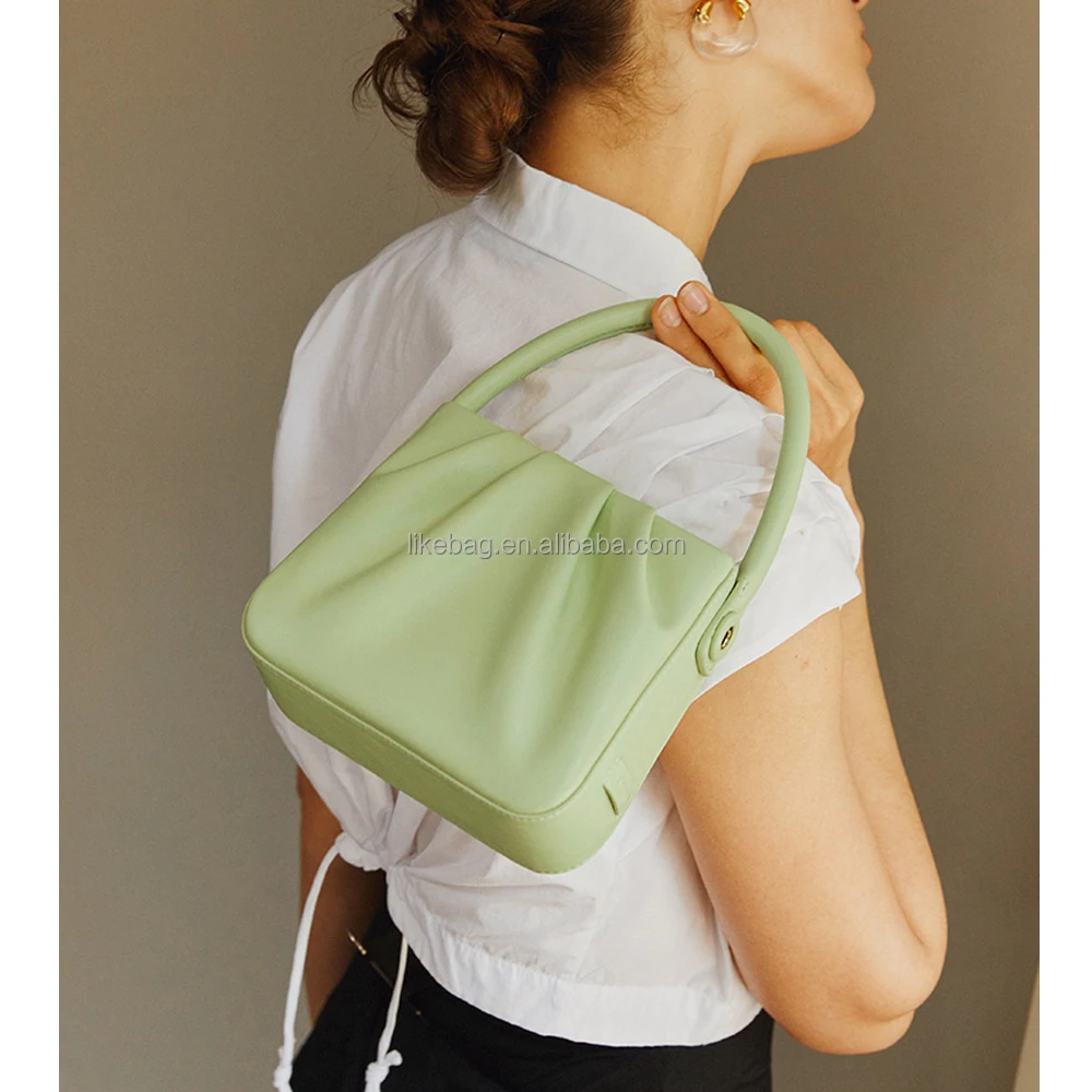 

LIKEBAG handbags women fashion high quality soft texture folds ladies messenger handbag with chain decoration