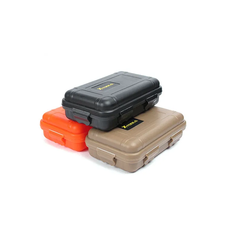 

EDC Outdoor Waterproof Shockproof Survival Box Shockproof Tools Sealed Container Case, Black, orange, khaki