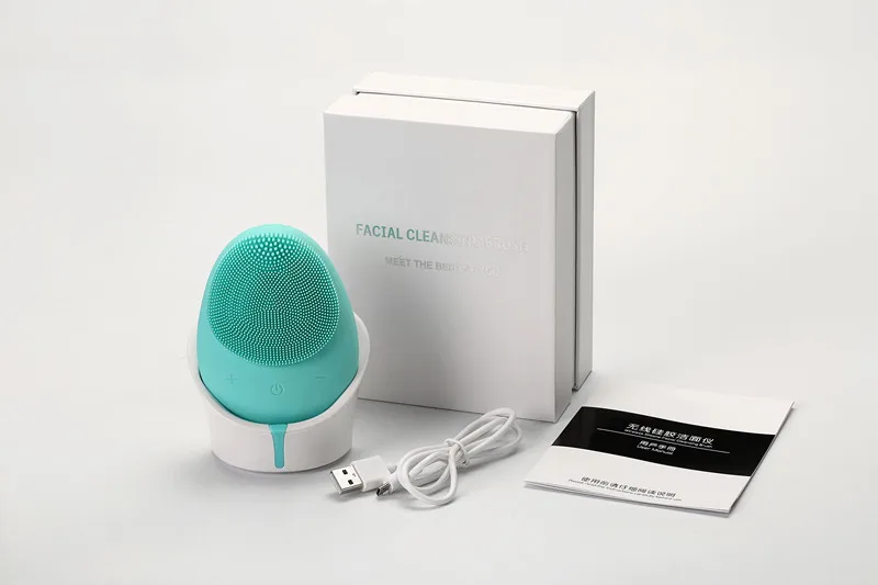 
Wireless Rechargeable Face Cleanser Ultra Soft Silicone Facial Massager Cleansing Brush 