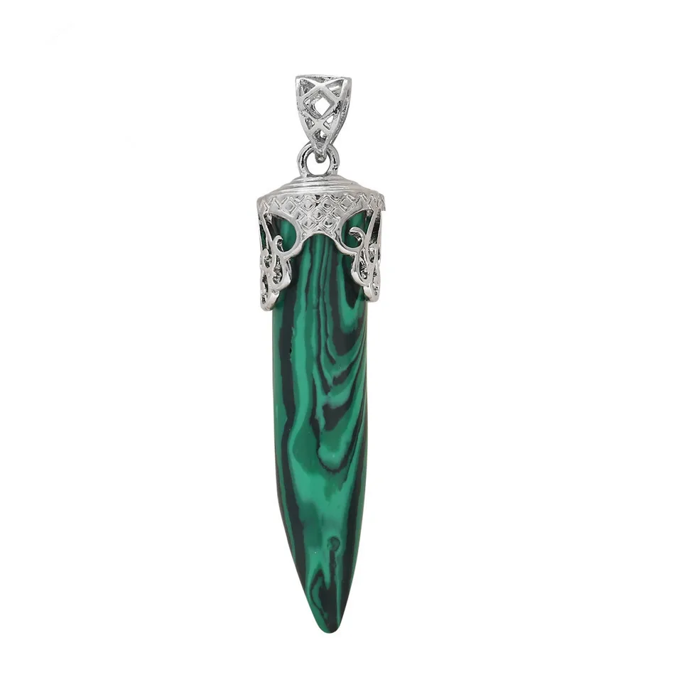 

Natural stone horn charm pendants for jewelry making, Mix