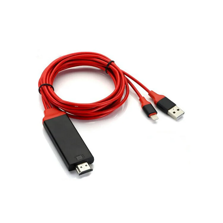 

Factory Price Lightning to HDMI HDTV TV Adapter Cable 1080P For 8PIN, Black/red/grey