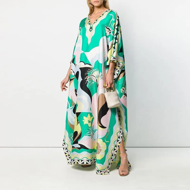 

Hot Sale Brand Kaftan Islamic Clothing Printed Long Dress Kaftan For Muslim Women
