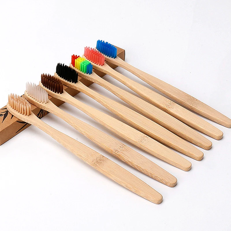 

OEM Eco Friendly Organic 100% Biodegradable Wooden Tooth Brush Charcoal Soft Hair Bambus Toothbrush, White, gray, brown, black, color ect.