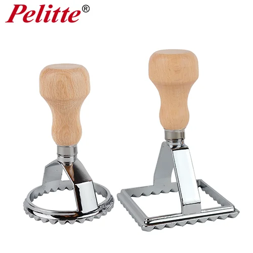 
Ravioli Stamp Set, Ravioli Maker Cutter Stamp Pasta Wheel with Wooden Handle 