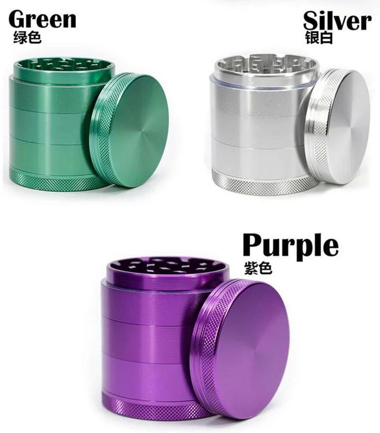 high quality smoking accessories customize logo 5 piece aluminum weed grinders for herb