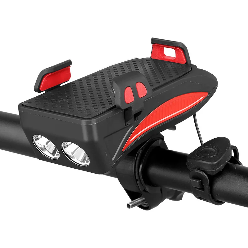 

Best Quality Waterproof Rechargeable Phone Holder Multifunction 4 In 1 Bicycle Frontlight