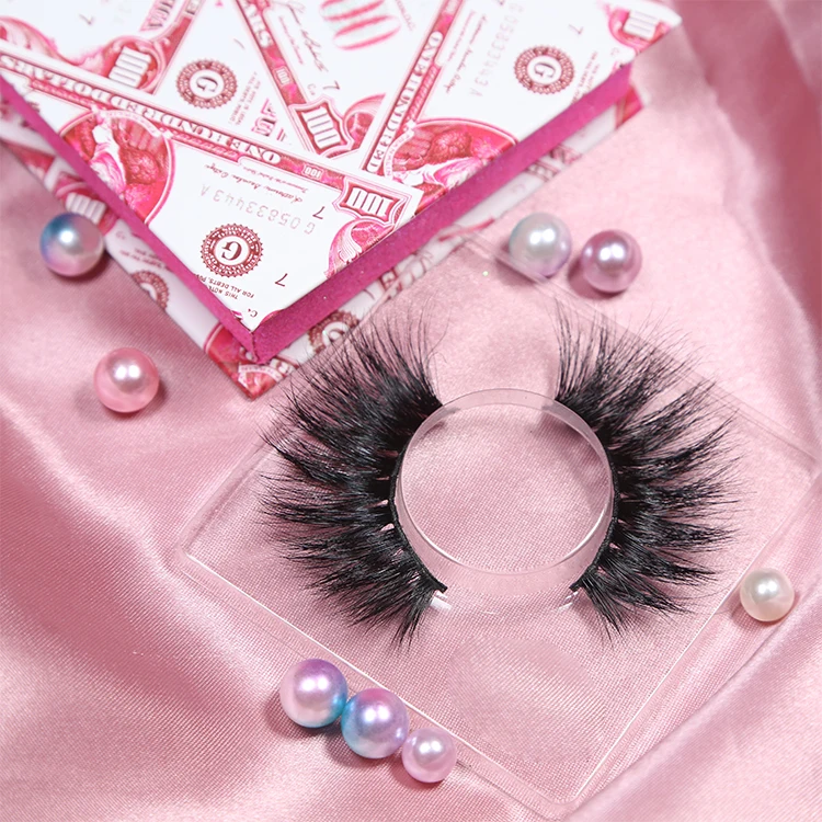 

Hot Sales Mink Eyelash 100% Real Fluffy Cruelty Free 3d Mink 25mm Eyelashes with Lashes Packaging Box