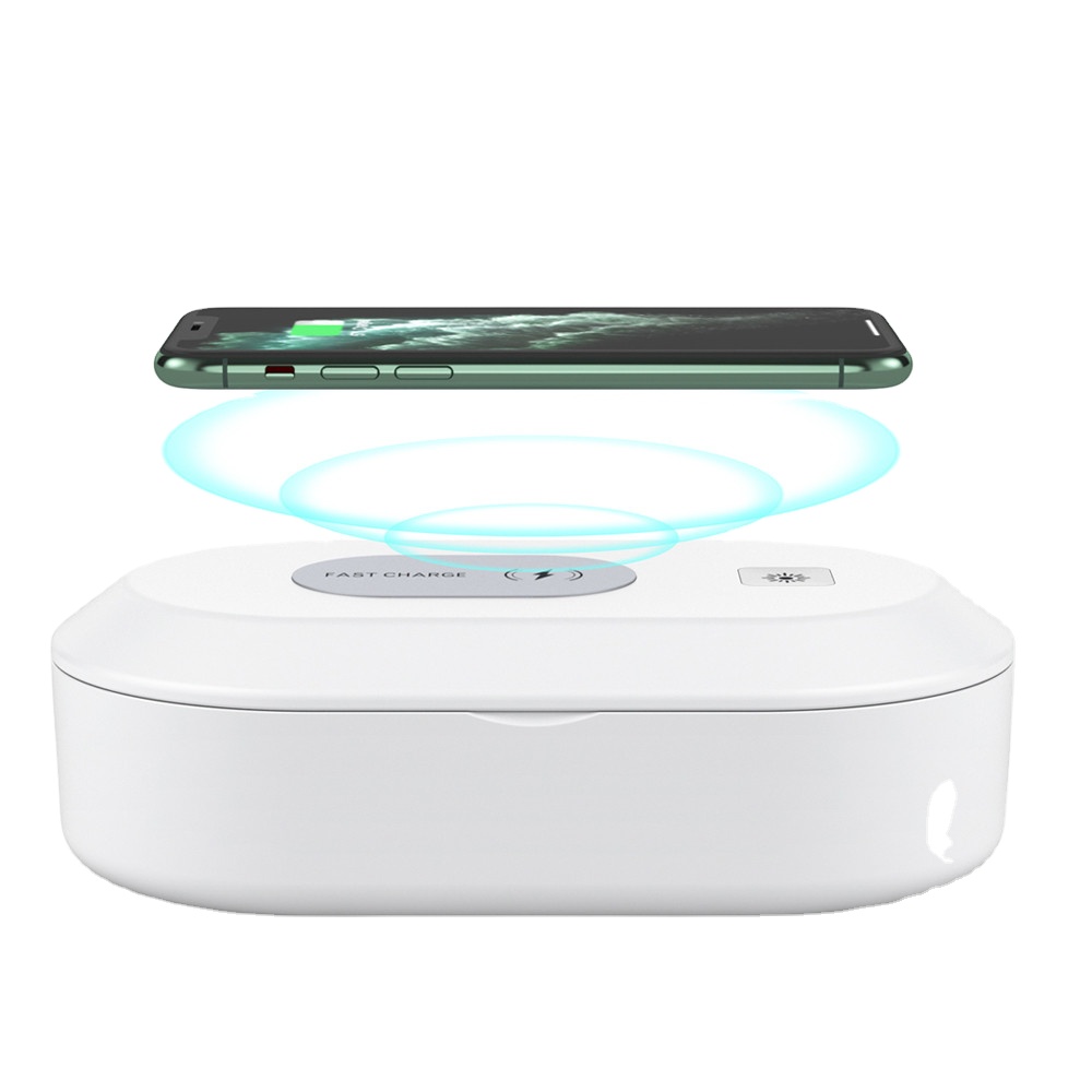 

Chinese Factory 3 in 1 Wireless Charger 15W Table Charger for Mobile Phone with Sterilization Box, White