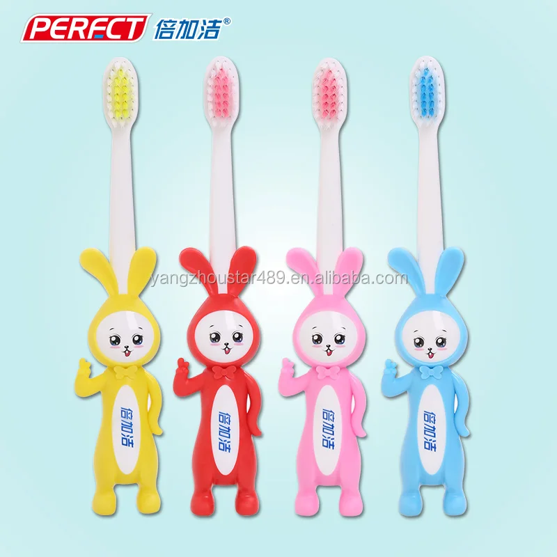 

PERFCT Wholesale Rabbit Handle Soft Toothbrush Kids Tooth Brush Stand, Customized