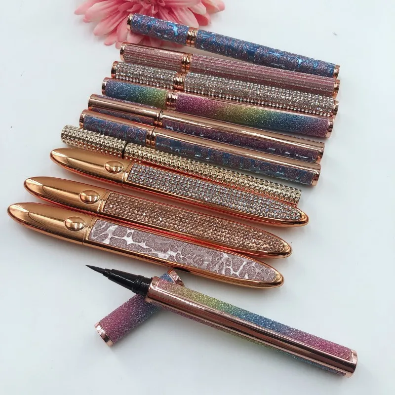 

2020 New design 3d mink eyelashes private label mink lashes magic eyeliner glue pen self adhesive eyeliner diamond eyeliner
