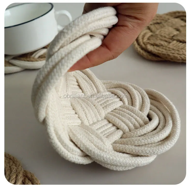 Rustic Jute Rope Placemats Handmade Hemp Braided Farmhouse Table Mats